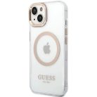 Guess Metal Outline MagSafe iPhone 15 Plus / 14 Plus tok - arany
