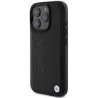 Apple iPhone 16 Pro Fekete BMW Leather Hot Stamp fliptok