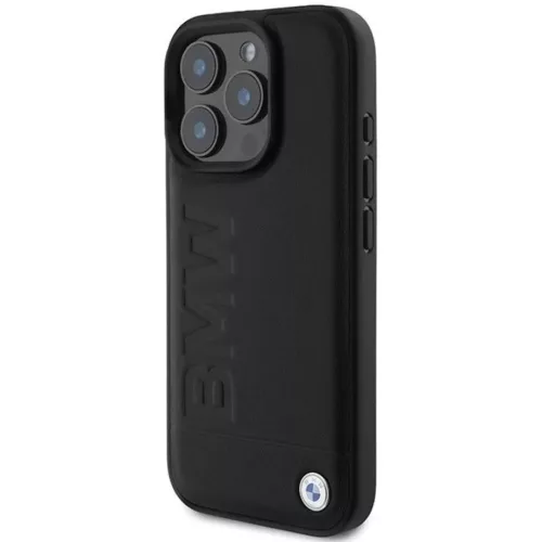 Apple iPhone 16 Pro Fekete BMW Leather Hot Stamp fliptok