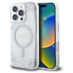   iPhone 16 Pro Ezüst Guess Resin Gradient Glitter MagSafe tok