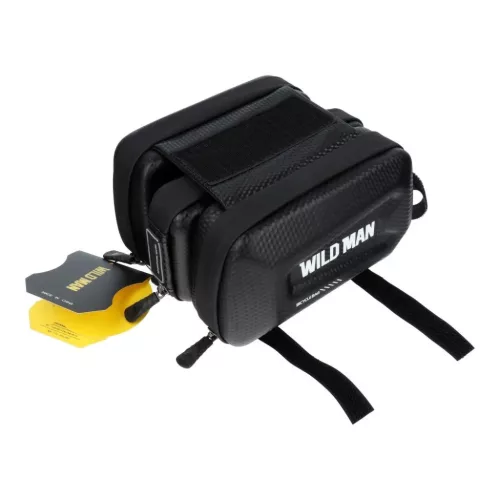 WILDMAN kerékpárvázra szerelhető utazótáska cipzárral E6S 1,2L (4"-7") fekete