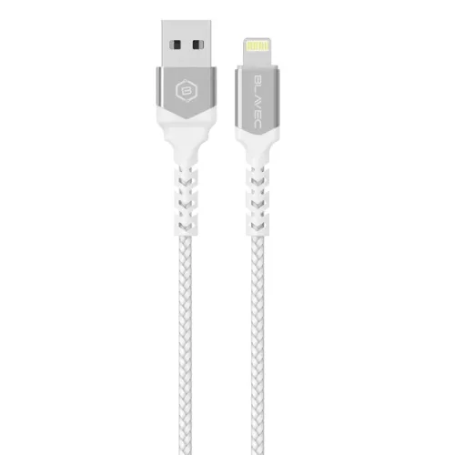 Blavec Cable Raptor fonott - USB Lightning kábel - 2,4A 0,5 méter (CRA-UL24WS05) fehér-ezüst