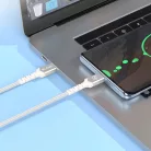 Blavec Cable Raptor fonott - USB Lightning kábel - 2,4A 0,5 méter (CRA-UL24WS05) fehér-ezüst