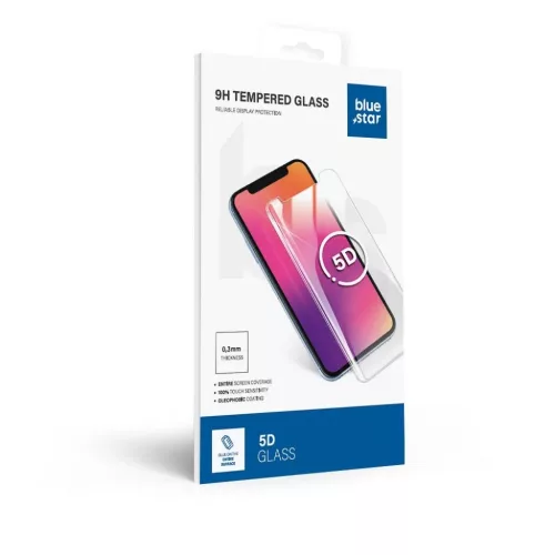 Edzett üveg Blue Star - APP IPHONE 12 mini 5D Teljes Felületfekete üvegfólia