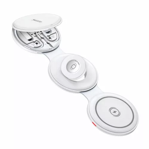 iPhone, Apple Watch, AirPods Fehér Yesido - Vezeték nélküli töltőállomás 5 az 1-ben (DS29) - Mágneses, Összecsukható, Tartó, 15W