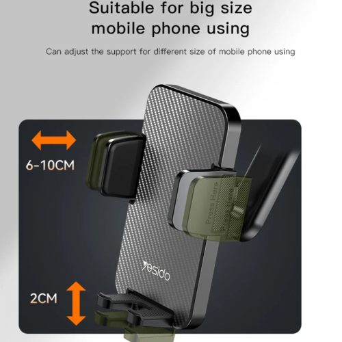 Autós tartó Yesido (C173) - Szélvédőre és Műszerfalra - Fekete