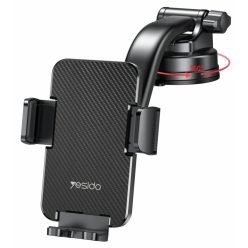  Szélvédőre és műszerfalra való Yesido C172 autós telefontartó, 360 fokban forgatható - Fekete