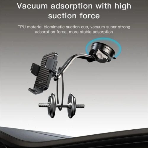 Szélvédőre és műszerfalra való Yesido C172 autós telefontartó, 360 fokban forgatható - Fekete