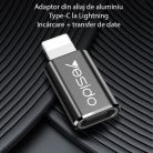 Yesido - Lightning to Type-C OTG Adapter (GS03), Plug & Play, 480Mbps - Fekete