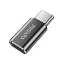 Yesido - OTG Adapter (GS22) Alumínium Ötvözet, Type-C to Lightning, 480Mbps - Szürke
