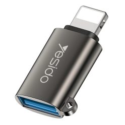   OTG Adapter (GS14) - USB 3.0 to Lightning Yesido - Plug & Play, 480Mbps - Fekete