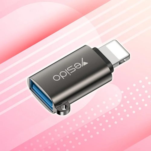 OTG Adapter (GS14) - USB 3.0 to Lightning Yesido - Plug & Play, 480Mbps - Fekete