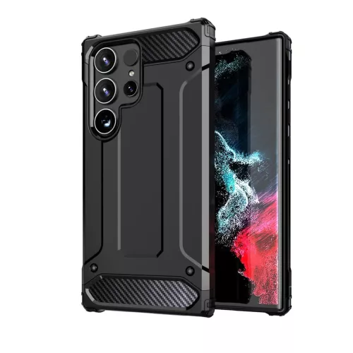 Hybrid Armor tok Samsung Galaxy S25 Ultra páncélozott hibrid tok - fekete