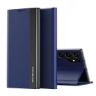 Sleep Case Pro fliptok Samsung Galaxy S25 Ultra készülékhez klappal és állvánnyal - kék tok
