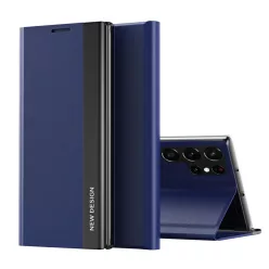   Sleep Case Pro fliptok Samsung Galaxy S25 Ultra készülékhez klappal és állvánnyal - kék tok