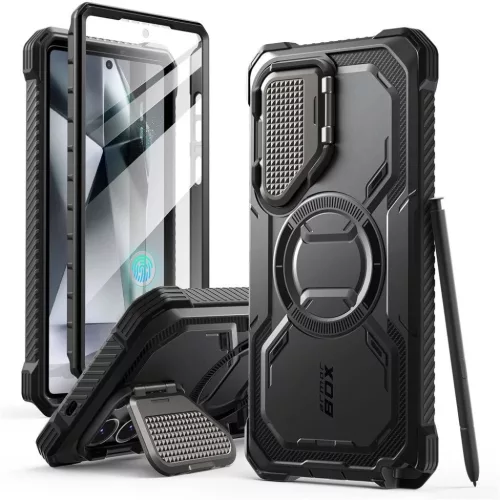 Galaxy S25 Ultra Fekete Supcase Iblsn Armorbox Mag Magsafe tok