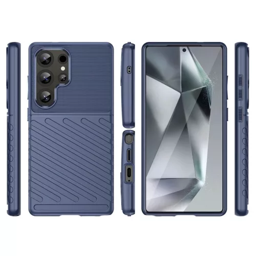 Thunder Case Samsung Galaxy S25 Ultra szilikon páncélozott tok - kék