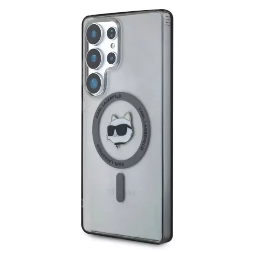 Etui Karl Lagerfeld Button Choupette Head Printed Logo MagSafe Samsung Galaxy S25 Ultra fekete tok