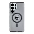 Etui Karl Lagerfeld Button Choupette Head Printed Logo MagSafe Samsung Galaxy S25 Ultra fekete tok