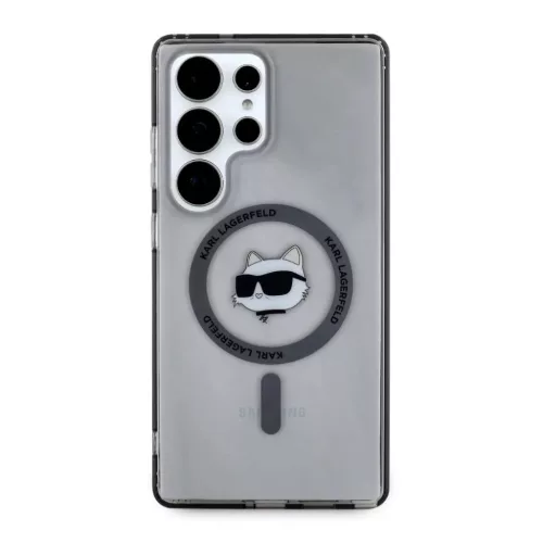 Etui Karl Lagerfeld Button Choupette Head Printed Logo MagSafe Samsung Galaxy S25 Ultra fekete tok