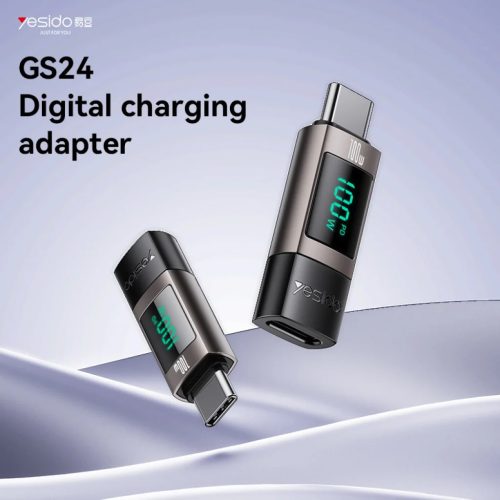Yesido OTG Adapter GS24 - Type C (férfi) to Type C (női) - LCD kijelzővel fekete