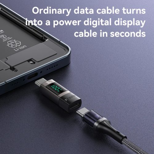 Yesido OTG Adapter GS24 - Type C (férfi) to Type C (női) - LCD kijelzővel fekete