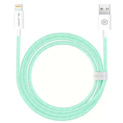 Blavec Cable Candy braided - USB to Lightning - 2,4A 2 metres (CCA-UL24GN20) green