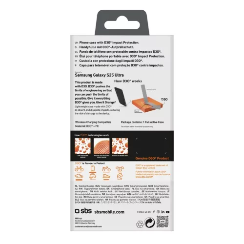 SBS D3O tok Samsung Galaxy S25 Ultra - fekete