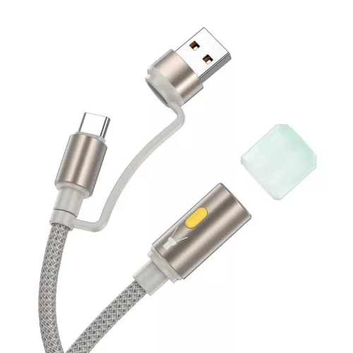 HOCO kábel USB A / Type C LED fénnyel UA38C arany