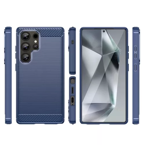 Szilikon tok Carbon tok Samsung Galaxy S25 Ultra - kék