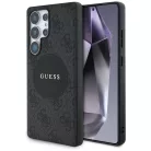 Guess 4G Kerek Folt Klasszikus Logós MagSafe tok Samsung Galaxy S25 Ultra fekete tok