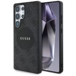   Guess 4G Kerek Folt Klasszikus Logós MagSafe tok Samsung Galaxy S25 Ultra fekete tok