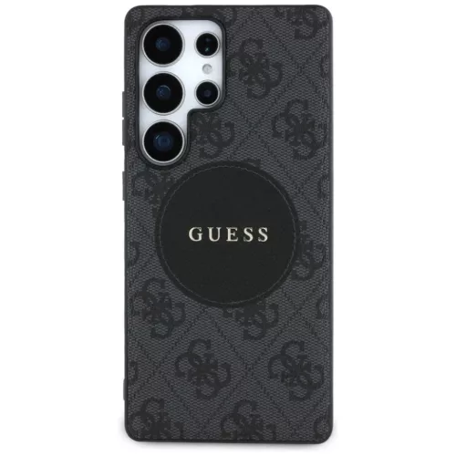 Guess 4G Kerek Folt Klasszikus Logós MagSafe tok Samsung Galaxy S25 Ultra fekete tok