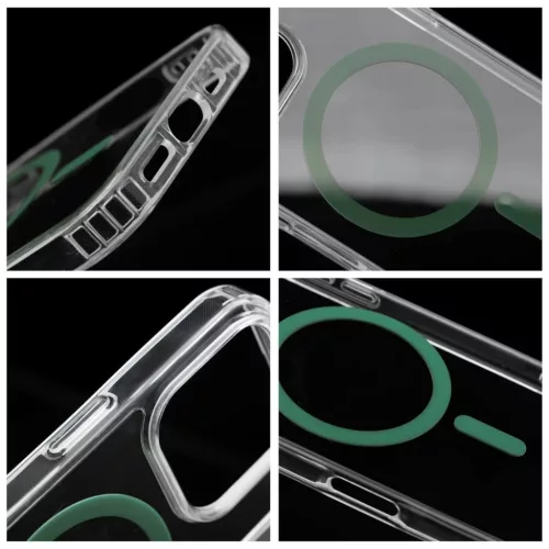 Drop Glue Színes Gyűrűs Mag Tok kompatibilis MagSafe-val SAMSUNG S25 ULTRA sötétzöld