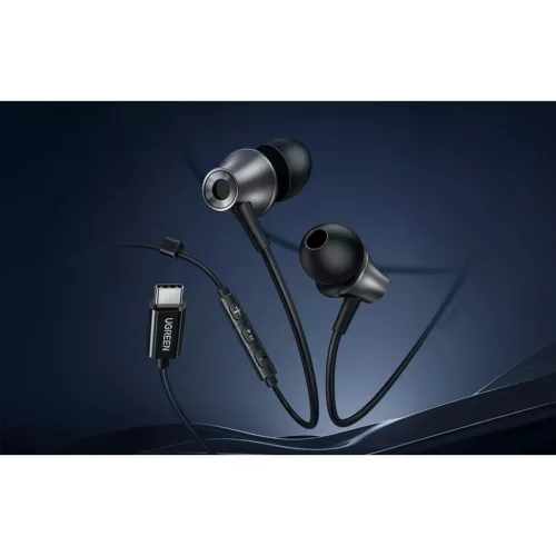 Ugreen EP105 vezetékes fülhallgató, USB-C, 1,2 m (fekete)