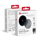 FORCELL F-ENERGY Smart Charge Qi2 15W vezeték nélküli töltő 150 cm-es lecsatolható kábellel, MagSafe kompatibilis ezüst