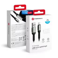   FORCELL F-ENERGY C257 kábel USB A - Lightning 2,4A 12W Cafule 2 m fekete