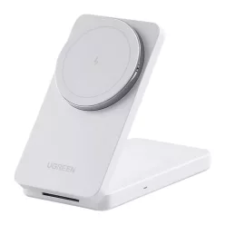   Ugreen W528 2 az 1-ben induktív töltő iPhone-hoz, AirPods-hoz, 20W (fehér)