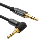 Wozinsky derékszögű AUX kábel (férfi-férfi) mini jack kábel 1.5 m fekete