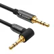 Wozinsky derékszögű AUX kábel (férfi-férfi) mini jack kábel 1.5 m fekete