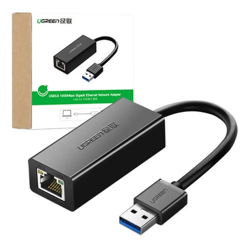 USB 3.0 - RJ45 hálózati adapter Ugreen CR111, Gigabites Ethernet (Fekete)
