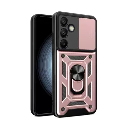   Páncélozott Hybrid Armor Camshield tok állvánnyal és kameravédővel Samsung Galaxy A26 készülékhez – rózsaszín tok