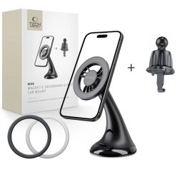   Tech-protect N56 Mágneses Magsafe Műszerfalra és Szellőzőre Erősíthető Autós Telefontartó Fekete