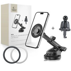   Tech-protect N58 Mágneses Magsafe Műszerfalra és Szellőzőre Rögzíthető Autós Tartó Fekete