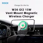 Rock mágneses autós tartó W36 Qi2 indukciós légkimeneti fekete,