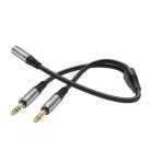 HOCO kábel AUX 2 az 1-ben 3,5 mm jack (női) 2 x 3,5 mm jack (férfi) UPA21 0,25 m fém szürke