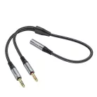 HOCO kábel AUX 2 az 1-ben 3,5 mm jack (női) 2 x 3,5 mm jack (férfi) UPA21 0,25 m fém szürke
