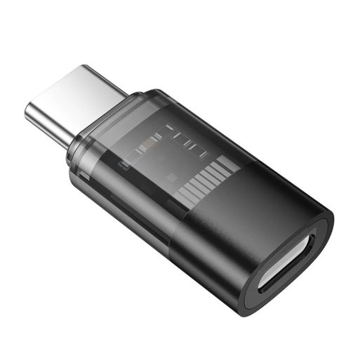 HOCO adapter Type C (férfi) - Lightning (női) UA36D átlátszó fekete