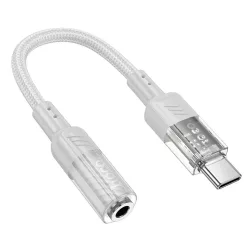   HOCO adapter AUX Type C 3,5 mm Jack-hoz LS37 0,15 m átlátszó szürke