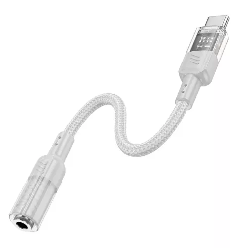 HOCO adapter AUX Type C 3,5 mm Jack-hoz LS37 0,15 m átlátszó szürke